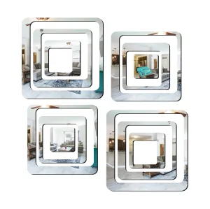 12 Square Silver Wall Mirrors|Acrylic Stickers|Mirrors|Wall Mirror Stickers|Wall Mirror Decor|Stickers for Wall|Sticker Mirror|Acrylic Mirror|Mirror for Wall|Mirror Stickers.434