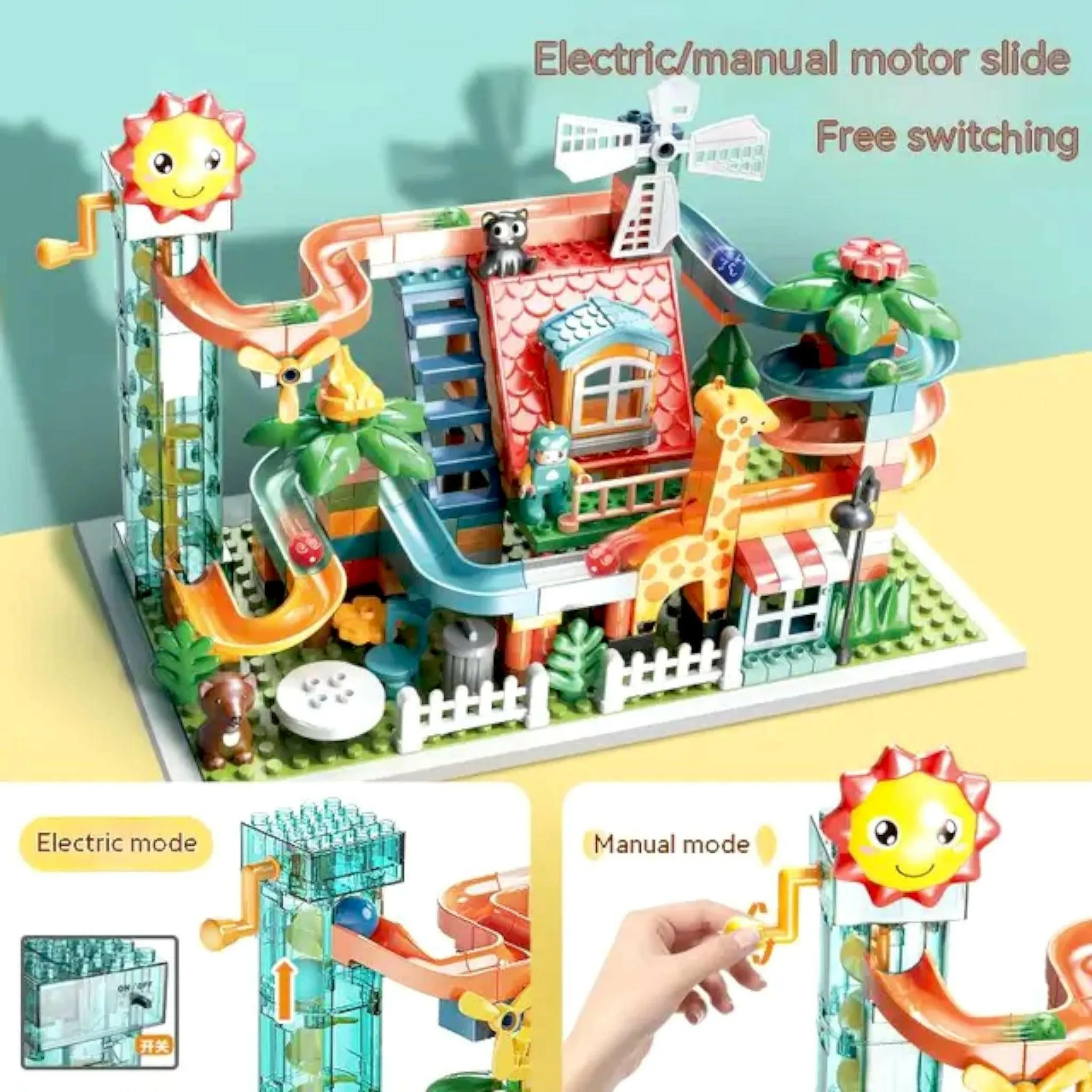2-in-1  Educational Marble Race Track Building Blocks Set 255PCS