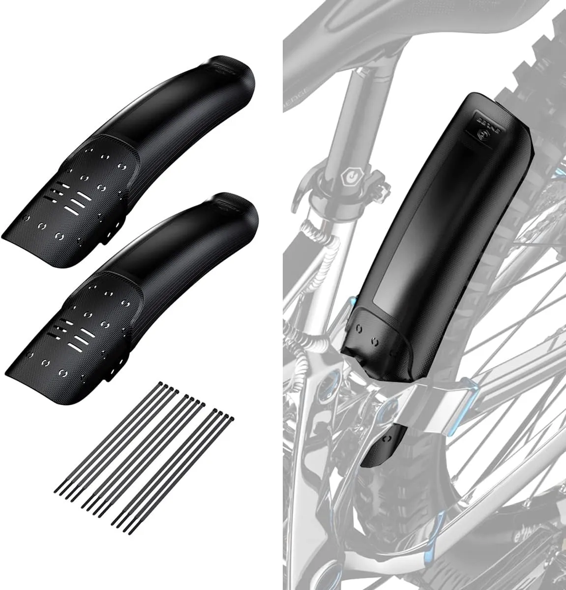 2 PCs Universal Mountain Bike Fender, MTB Bicycle Fenders Rear   Front Mountain Bike Mud Guard Set, 14.37" Length 3.15" Width