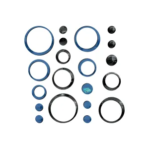 20 Ring and Dots Blue Black Wall Mirrors|Acrylic Stickers|Mirrors|Wall Mirror Stickers|Wall Mirror Decor|Stickers for Wall|Sticker Mirror|Acrylic Mirror|Mirror for Wall|Mirror Stickers.503