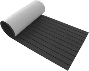 22.4  94.5" High Density EVA Non-Slip Marine Teak Decking mat (0.24 inch Thickness), DIY Flooring Sheet for Boat, Yacht (Dark Grey with Black Lines)