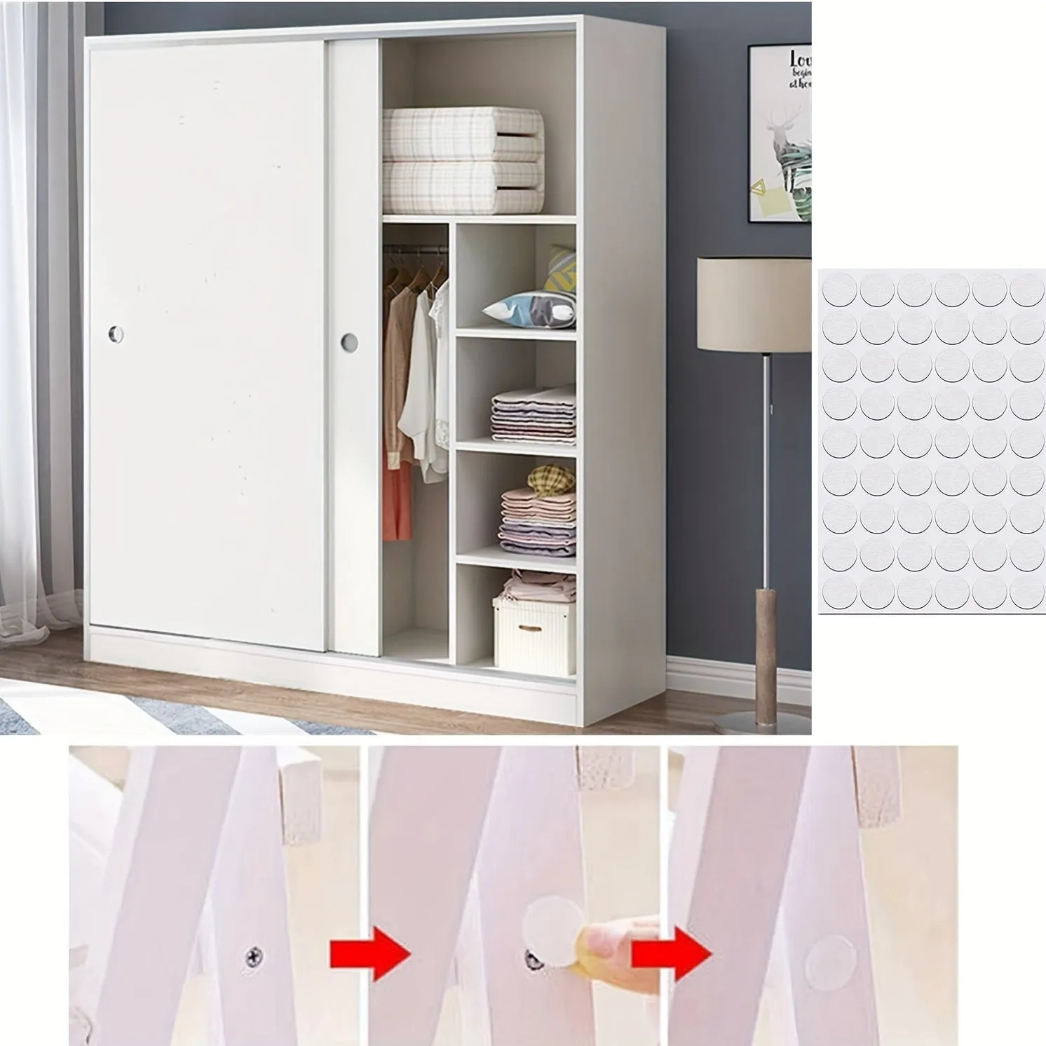 54pcs PVC Self Adhesive Screw Hole Cover Stickers