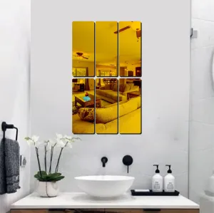 6 Frame Golden Wall Mirrors|Acrylic Stickers|Mirrors|Wall Mirror Stickers|Wall Mirror Decor|Stickers for Wall|Sticker Mirror|Acrylic Mirror|Mirror for Wall|Mirror Stickers.764