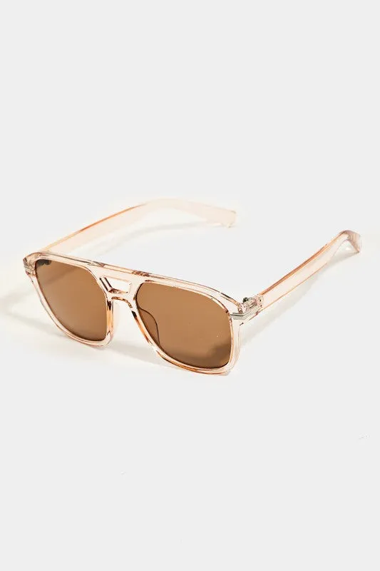 Acetate Frame Block Sunglasses