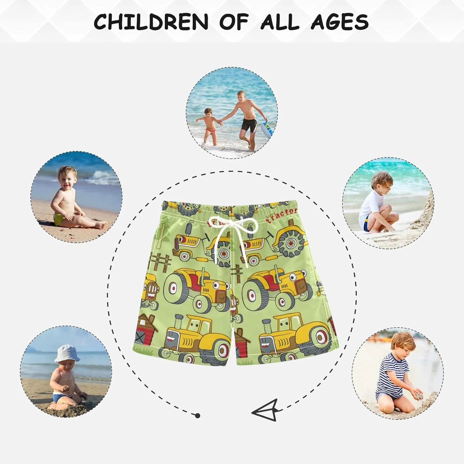 Aflyko Boys' Board Shorts Fun Swim Trunk Beach Swimwear Tropical Bathing Suit