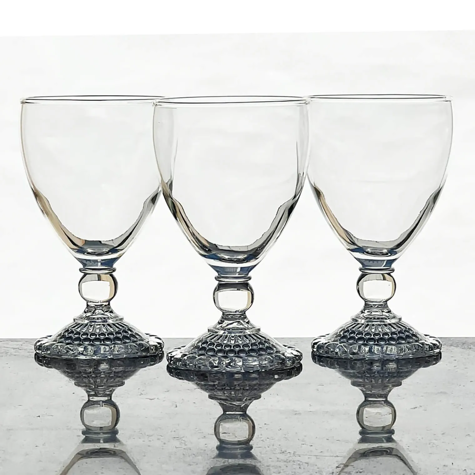 Anchor Hocking Bubble Foot Clear Glass Water Goblet Set - 5 3/8 in.