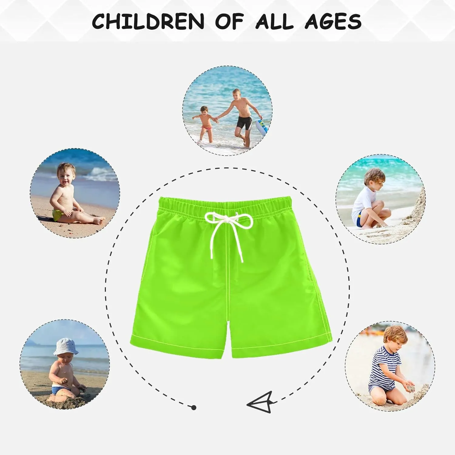 Boys Swim Trunks Summer Drawstring Toddler Swim Board Shorts Quick Dry Little Boys Bathing Suit Beach Hawaii Vacation 2T-16