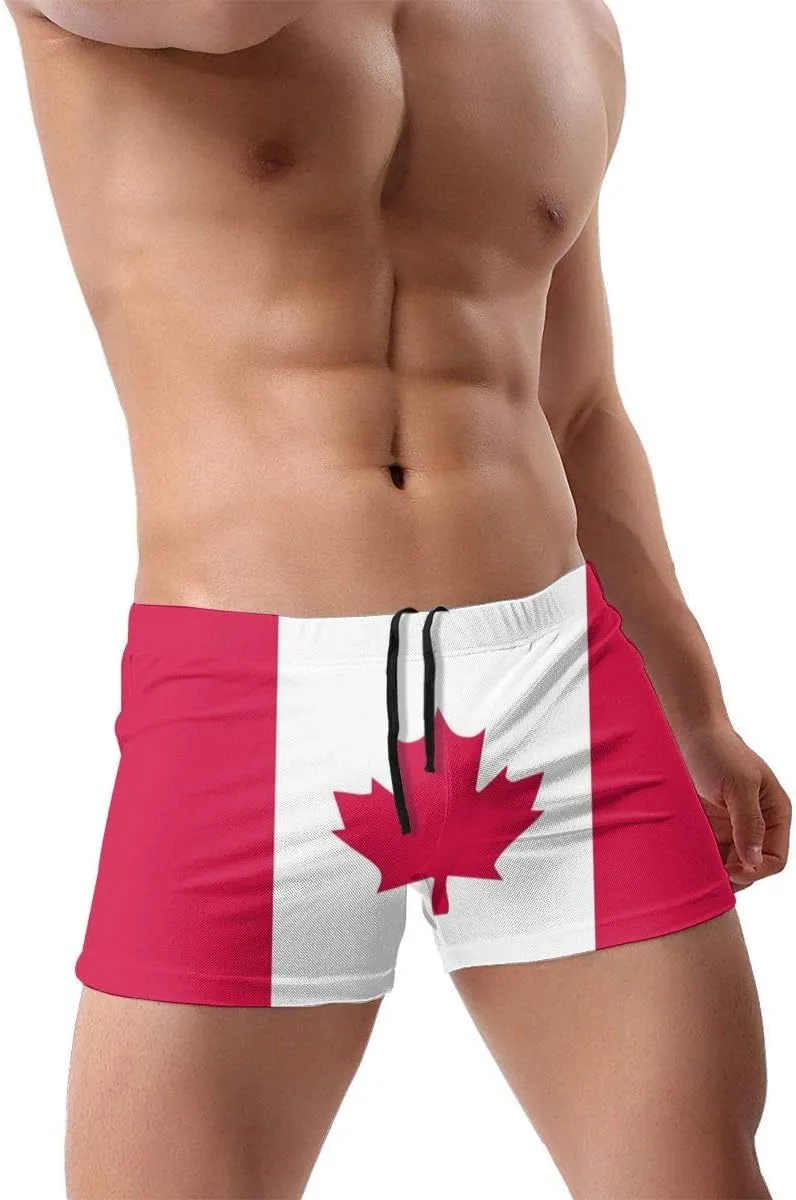 Canadian Flag Men Swimwear Swimsuits Surf Board Boxer Shorts Trunks