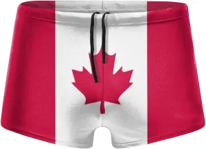 Canadian Flag Men Swimwear Swimsuits Surf Board Boxer Shorts Trunks