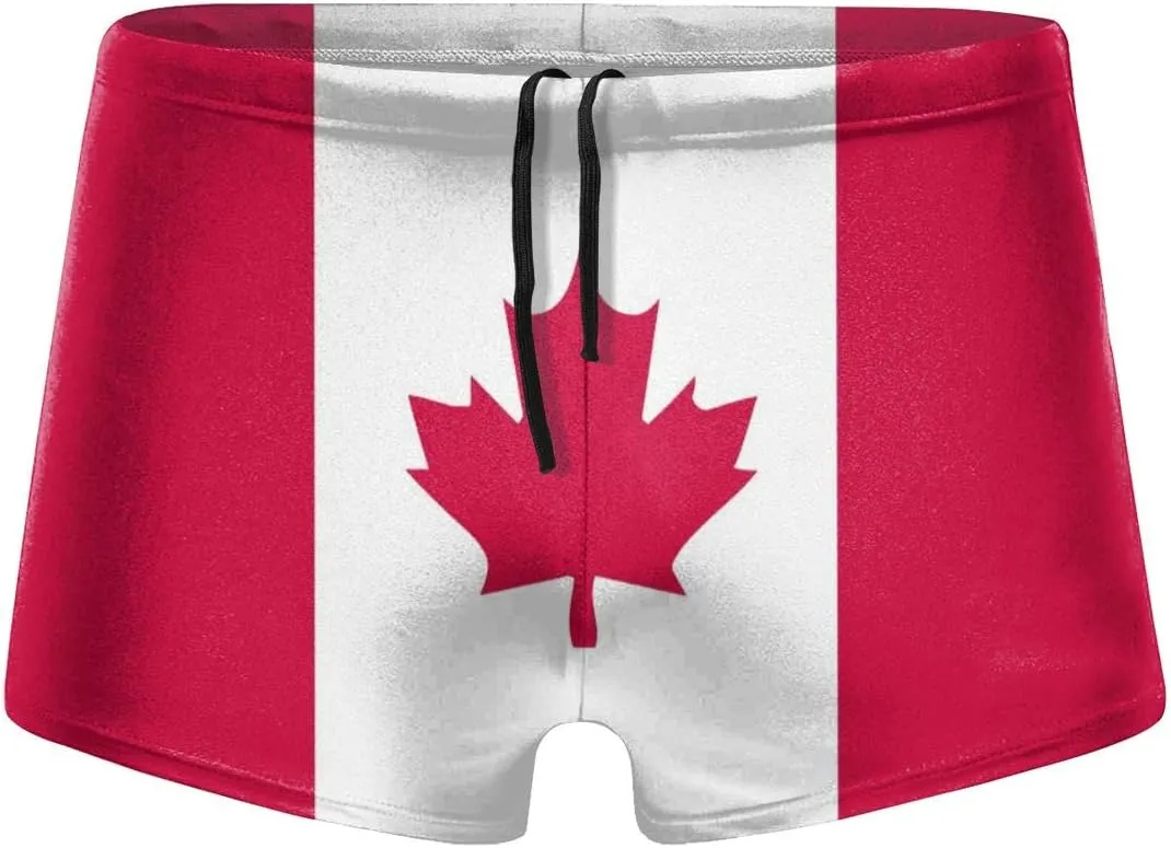 Canadian Flag Men Swimwear Swimsuits Surf Board Boxer Shorts Trunks