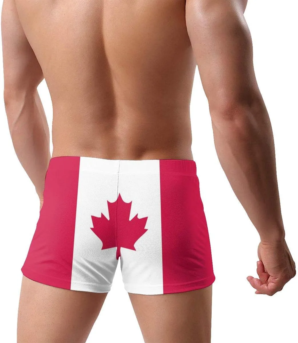 Canadian Flag Men Swimwear Swimsuits Surf Board Boxer Shorts Trunks