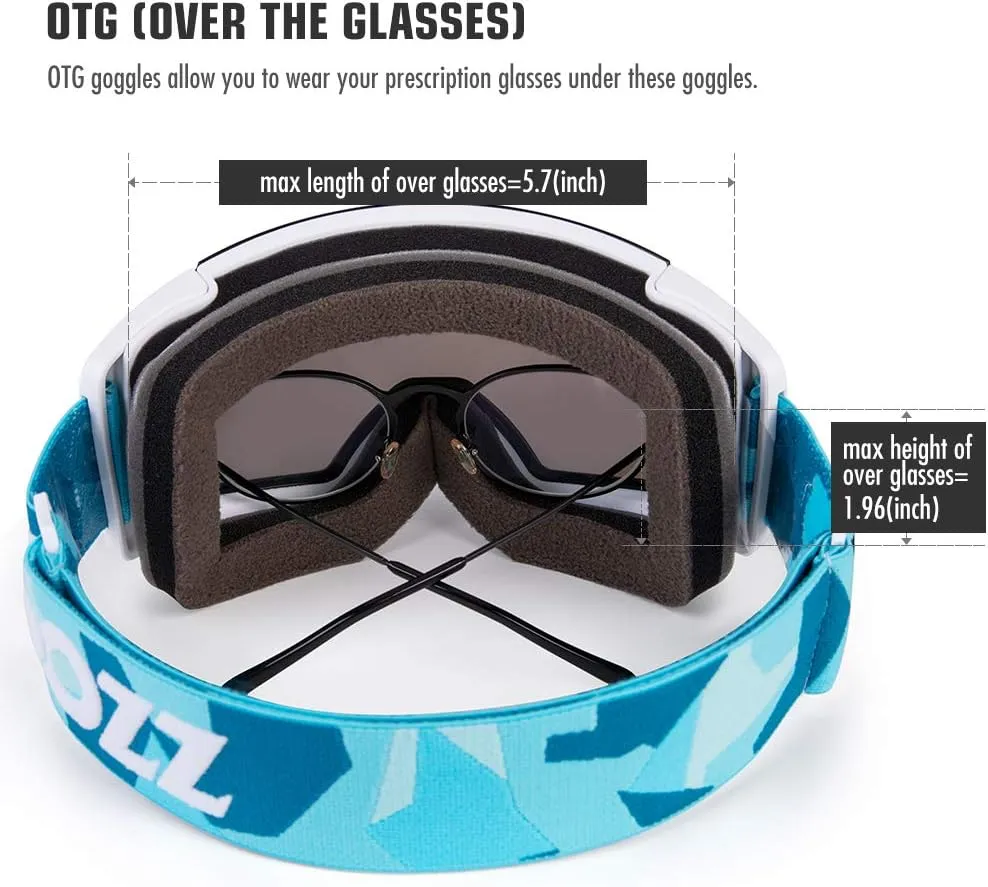 COPOZZ Polarized Adult Ski Goggles Set - M1 Magnetic Lens Snowboard Snow Goggle, OTG Anti-Fog Skiing Glasses Goggles
