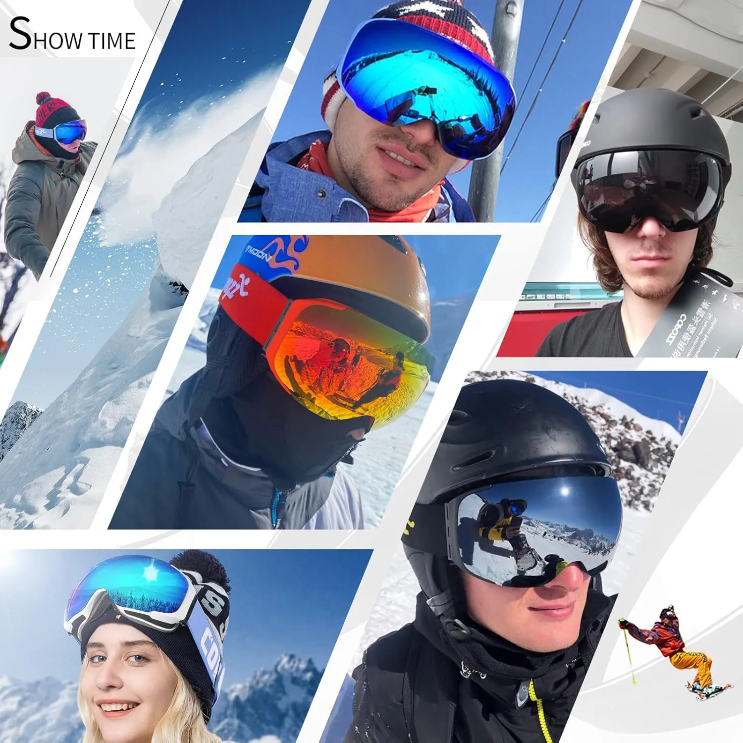 COPOZZ Ski Goggles, G2 Magnetic Snowboard Goggles, Polarized OTG UV400 Skiing Goggles for Options