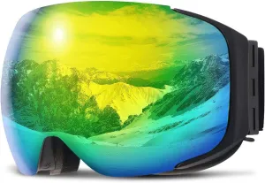 COPOZZ Ski Goggles, G2 Magnetic Snowboard Goggles, Polarized OTG UV400 Skiing Goggles for Options