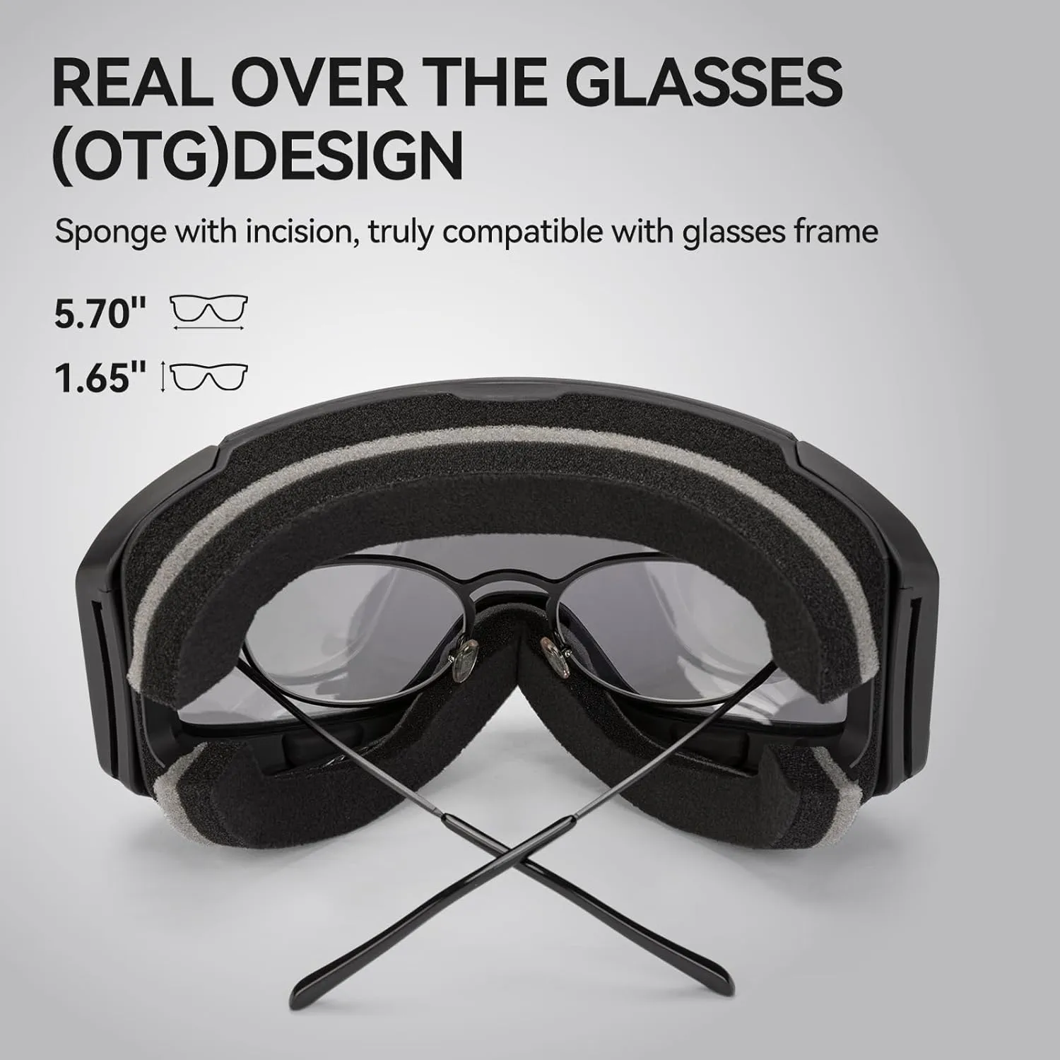 COPOZZ Ski Goggles, G2 Magnetic Snowboard Goggles, Polarized OTG UV400 Skiing Goggles for Options
