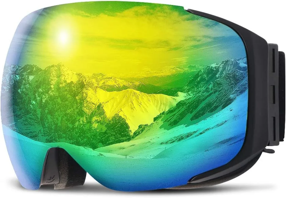 COPOZZ Ski Goggles, G2 Magnetic Snowboard Goggles, Polarized OTG UV400 Skiing Goggles for Options