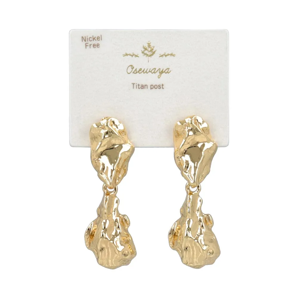 Crushed Metal Drop Earrings