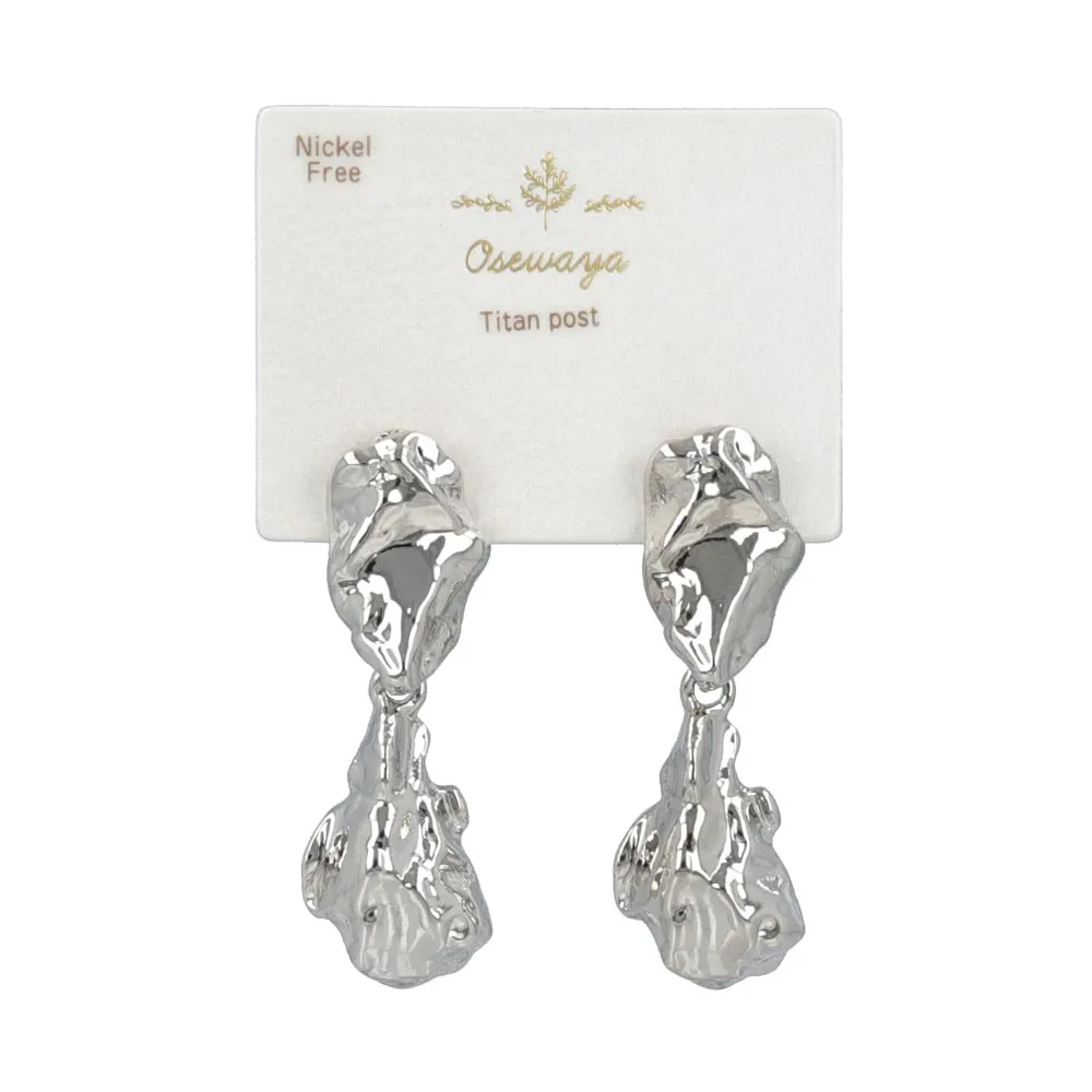 Crushed Metal Drop Earrings