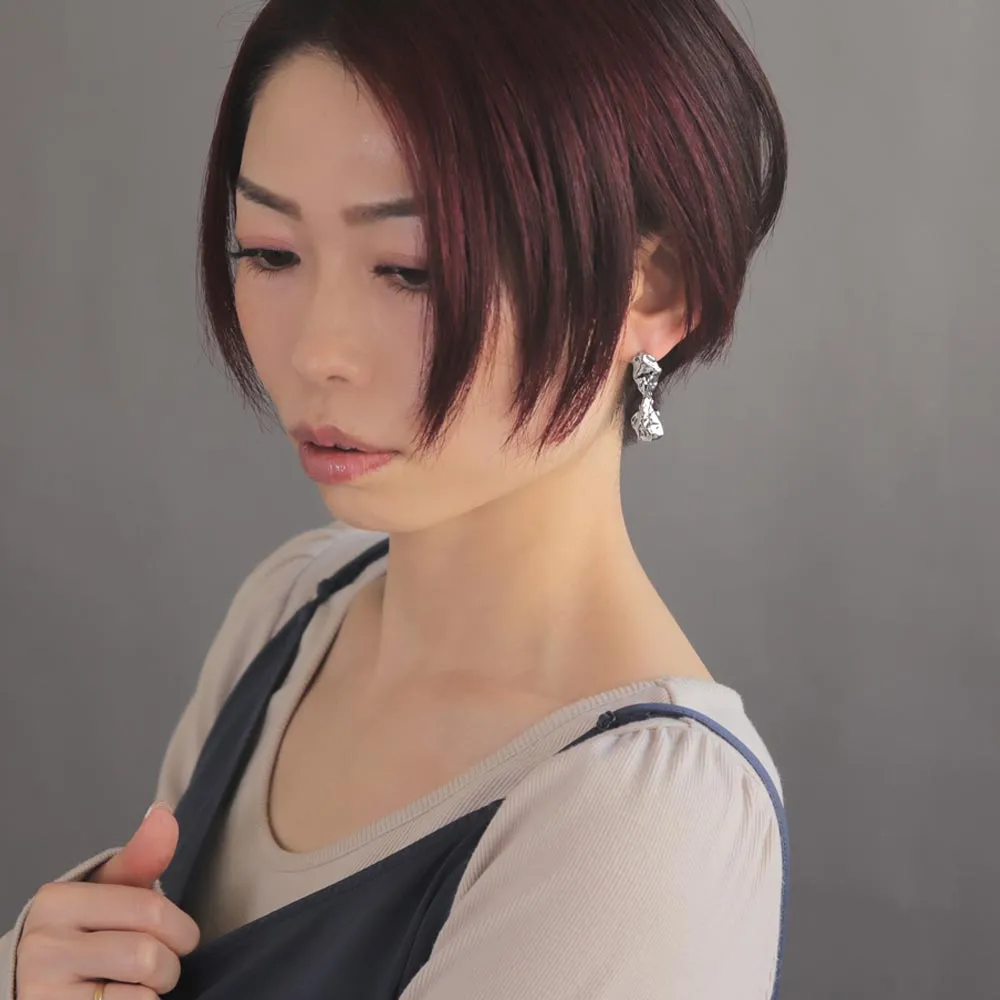 Crushed Metal Drop Earrings