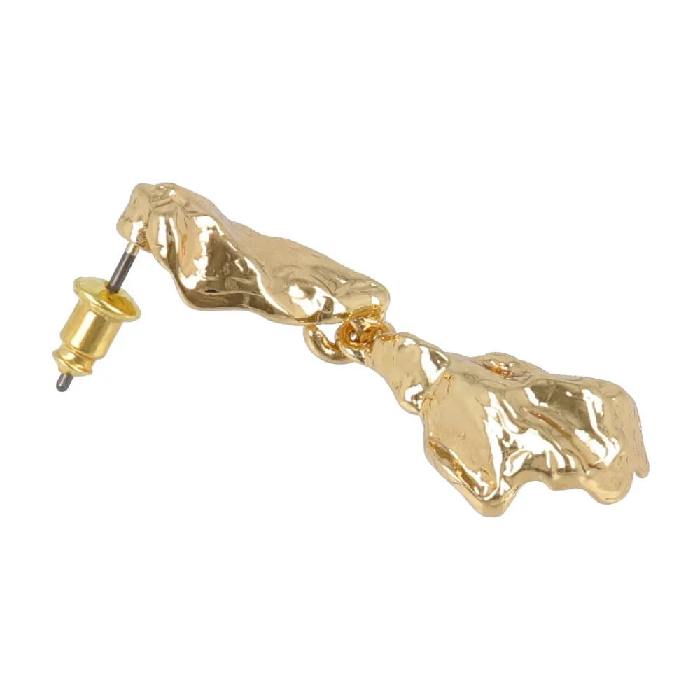 Crushed Metal Drop Earrings