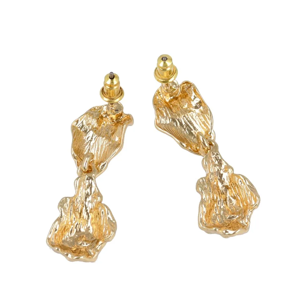 Crushed Metal Drop Earrings
