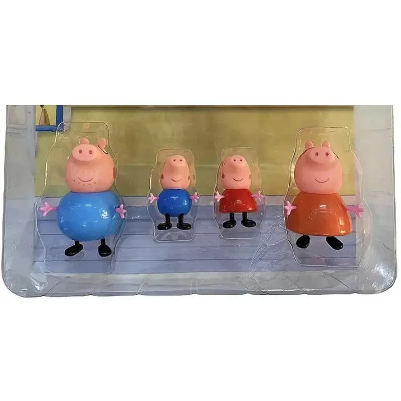 Cute Cartoon Animated Figures Peppa Pig Family Set (4 Pcs)