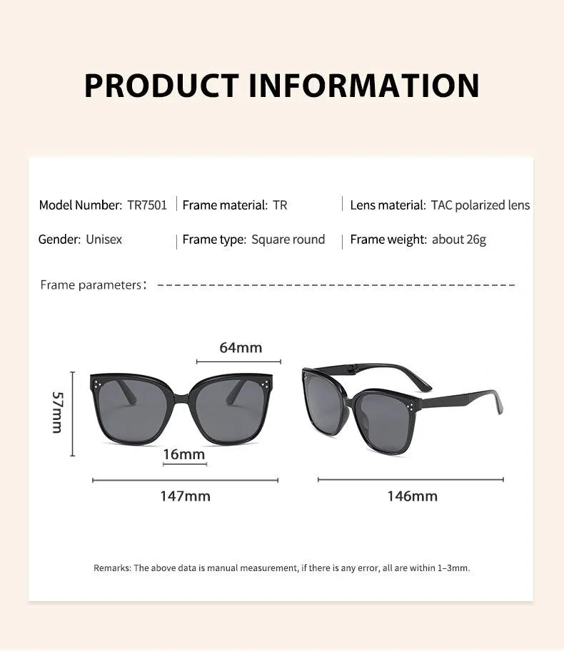 Fabufabu Fashion Folding Sunglasses Polarized, 100% UV Protection for Men Women