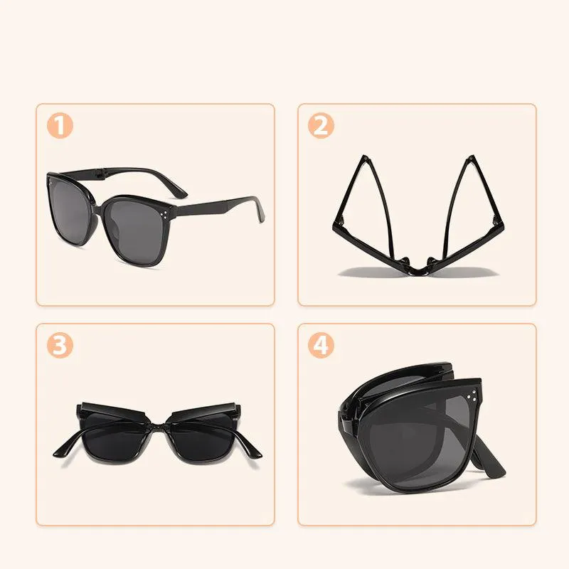 Fabufabu Fashion Folding Sunglasses Polarized, 100% UV Protection for Men Women
