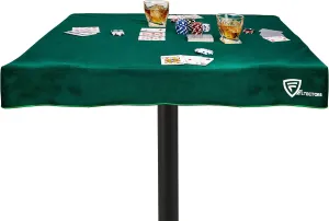 Felt Card Table Game Cover for 34 to 36 Inches Square Tables, Tablecloth for Poker, Mahjong, Bridge, and Board Games - Green