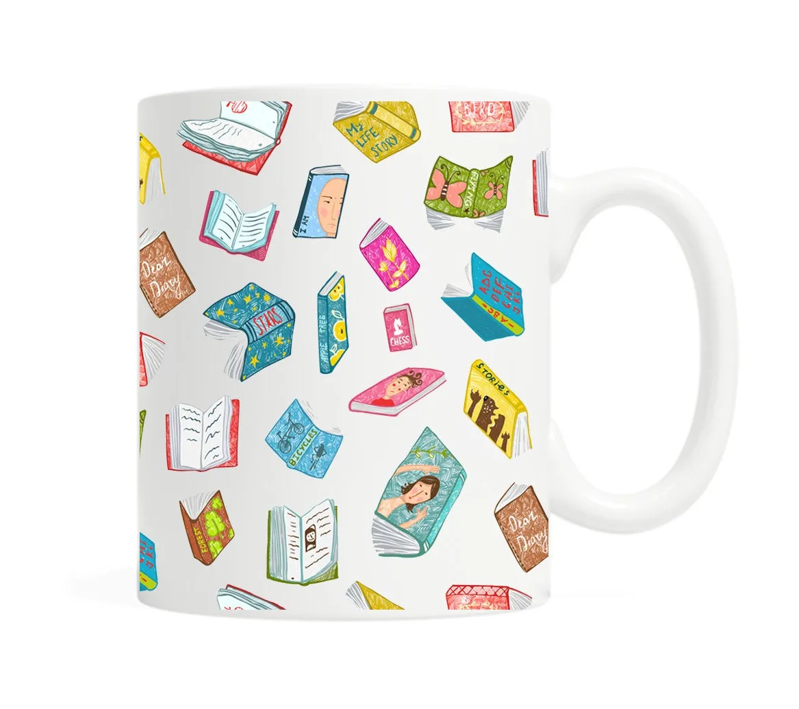 Floating Books 11 ounce Ceramic Mug