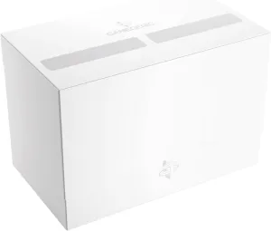Gamegenic Double Deck Holder 200  XL - Compact Storage Solution for Two Decks or 200 Double-Sleeved Cards, Includes Two Removable Deck Holders, White Color, Made