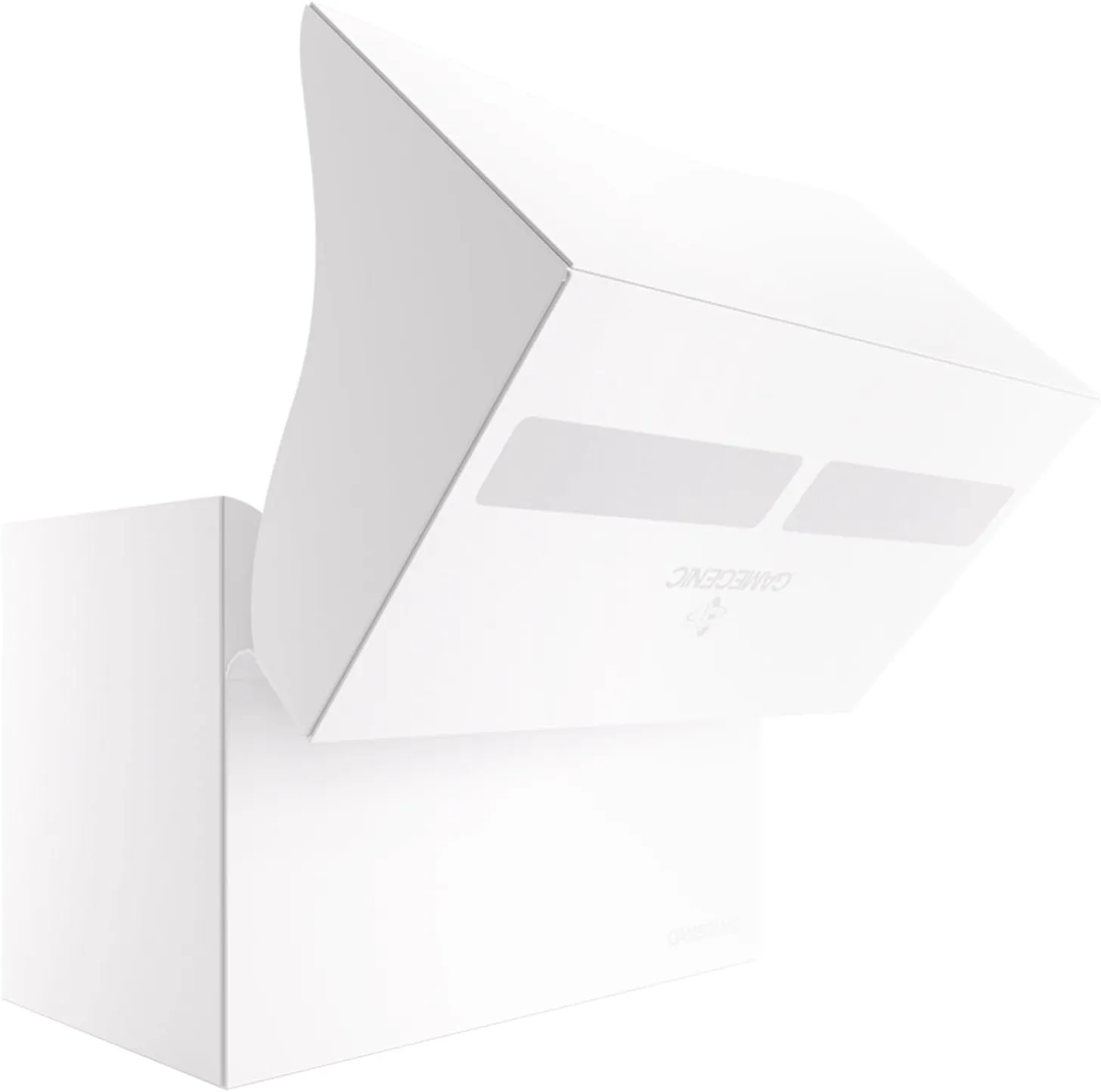 Gamegenic Double Deck Holder 200  XL - Compact Storage Solution for Two Decks or 200 Double-Sleeved Cards, Includes Two Removable Deck Holders, White Color, Made