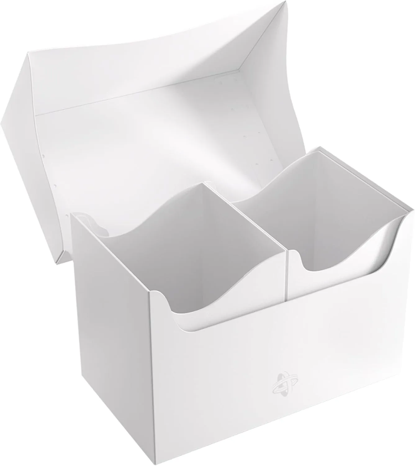 Gamegenic Double Deck Holder 200  XL - Compact Storage Solution for Two Decks or 200 Double-Sleeved Cards, Includes Two Removable Deck Holders, White Color, Made