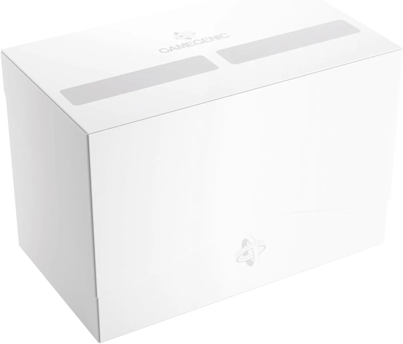 Gamegenic Double Deck Holder 200  XL - Compact Storage Solution for Two Decks or 200 Double-Sleeved Cards, Includes Two Removable Deck Holders, White Color, Made