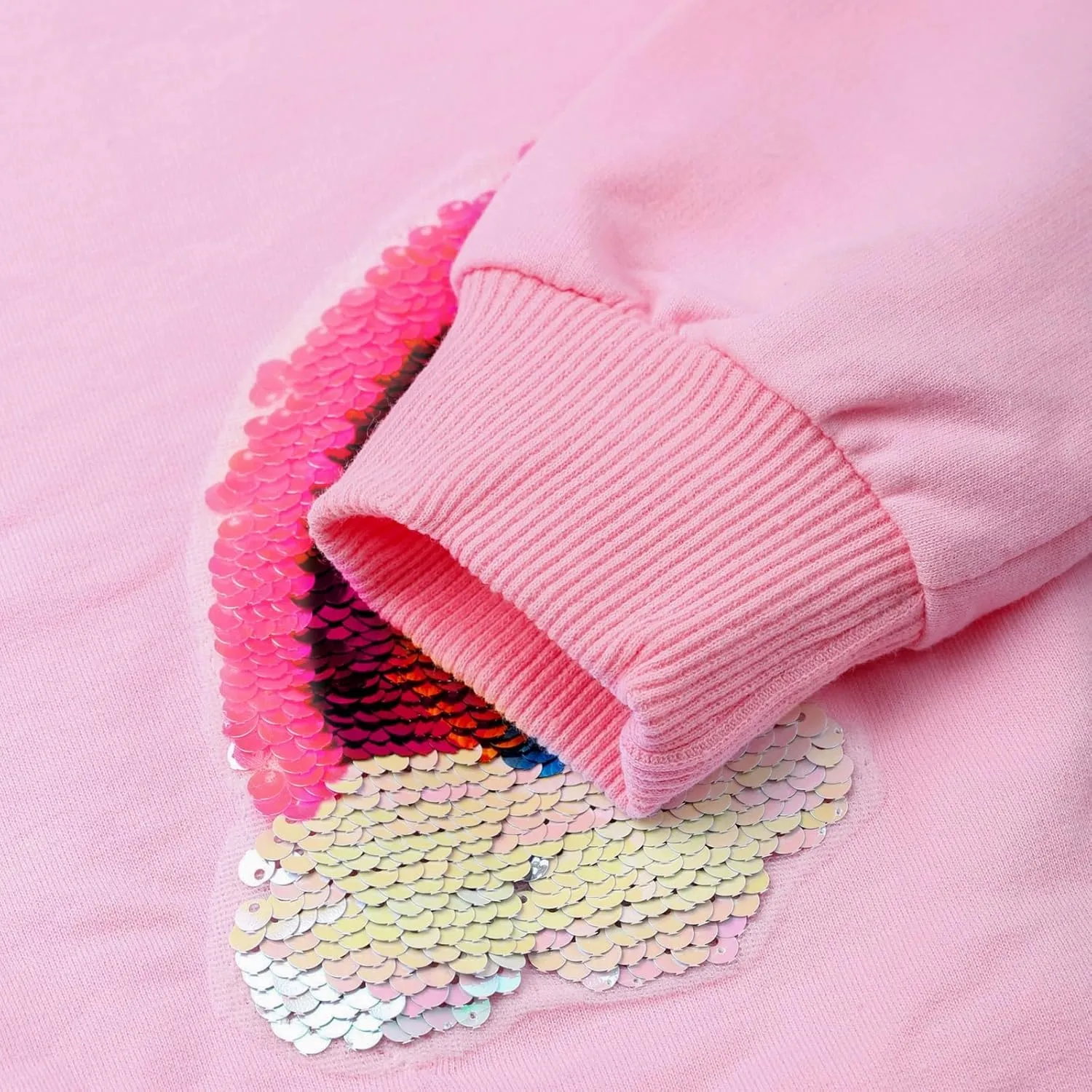 Girls Rainbow Sweatshirts Long Sleeve Crewneck Cotton Pink Sequin Shirt Toddler Fall Pullover Tops Kids Rainbow Sweaters 4T