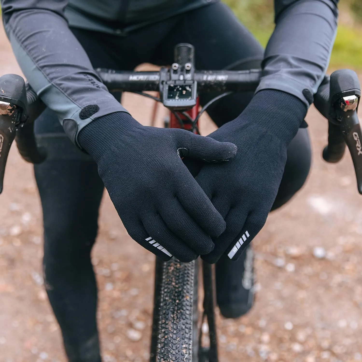 GripGrab Waterproof Knitted Thermal Cycling Gloves Anti-Slip Winter Bicycle Gloves Windproof Knit Full Finger Bike Gloves