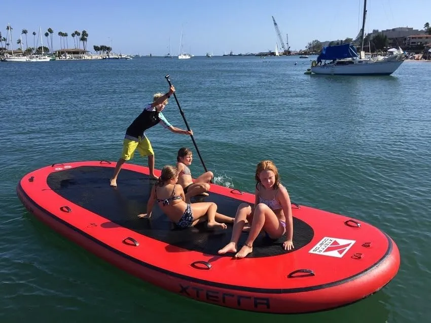Inflatable PVC Oversized SUP Paddle Board Surf Board Raft Boat, 13X4FT, as picture show