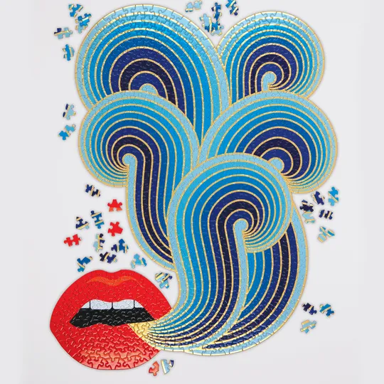Jonathan Adler 750 Piece Lips Shaped Jigsaw Puzzle - Quick Ship