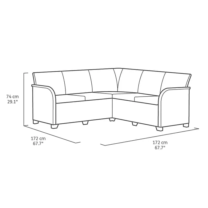 Keter Emma Corner Lounge Set - With Storage Table