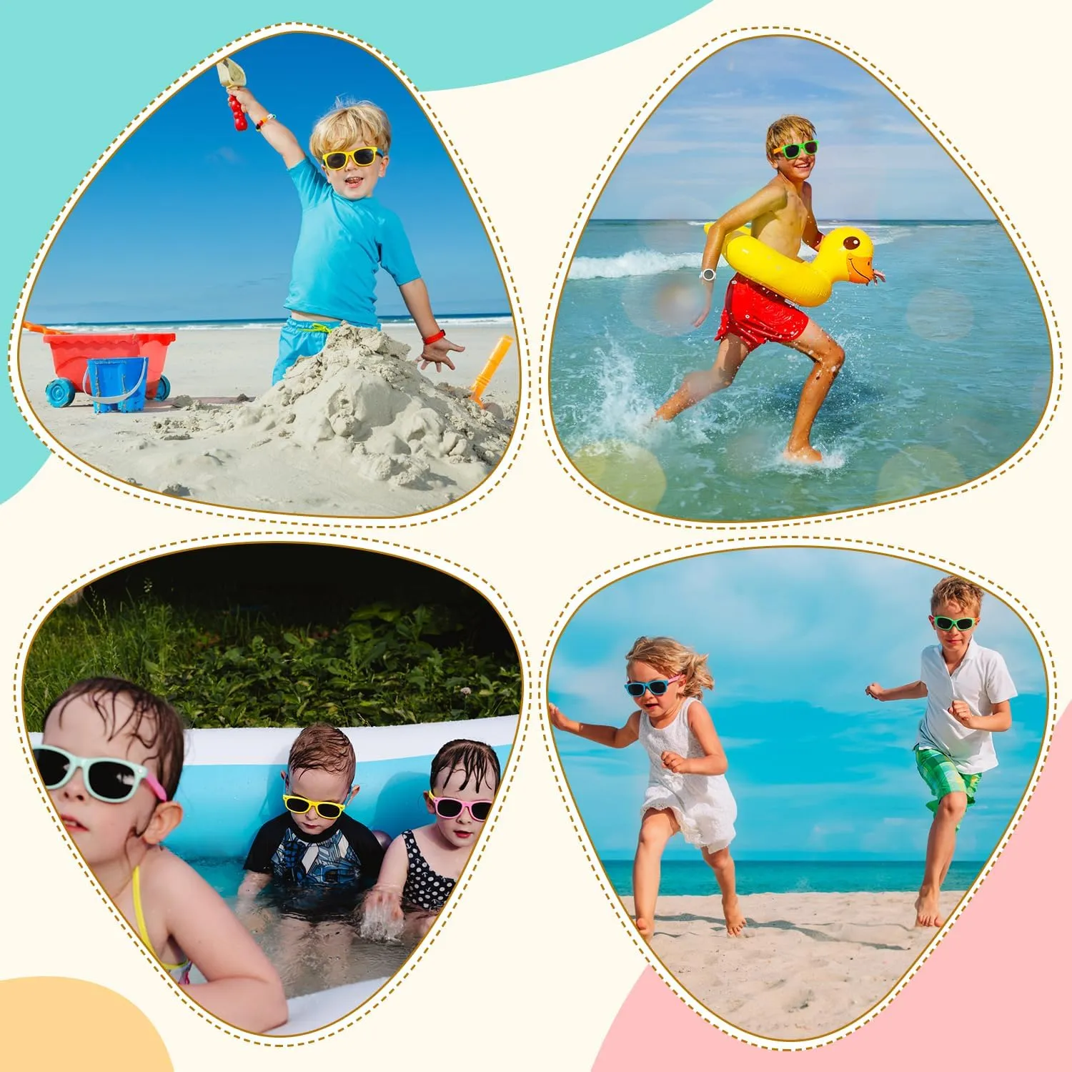 Kids Polarized Sunglasses, Toddler Sunglasses UV Protection Flexible Rubber Glasses Shades