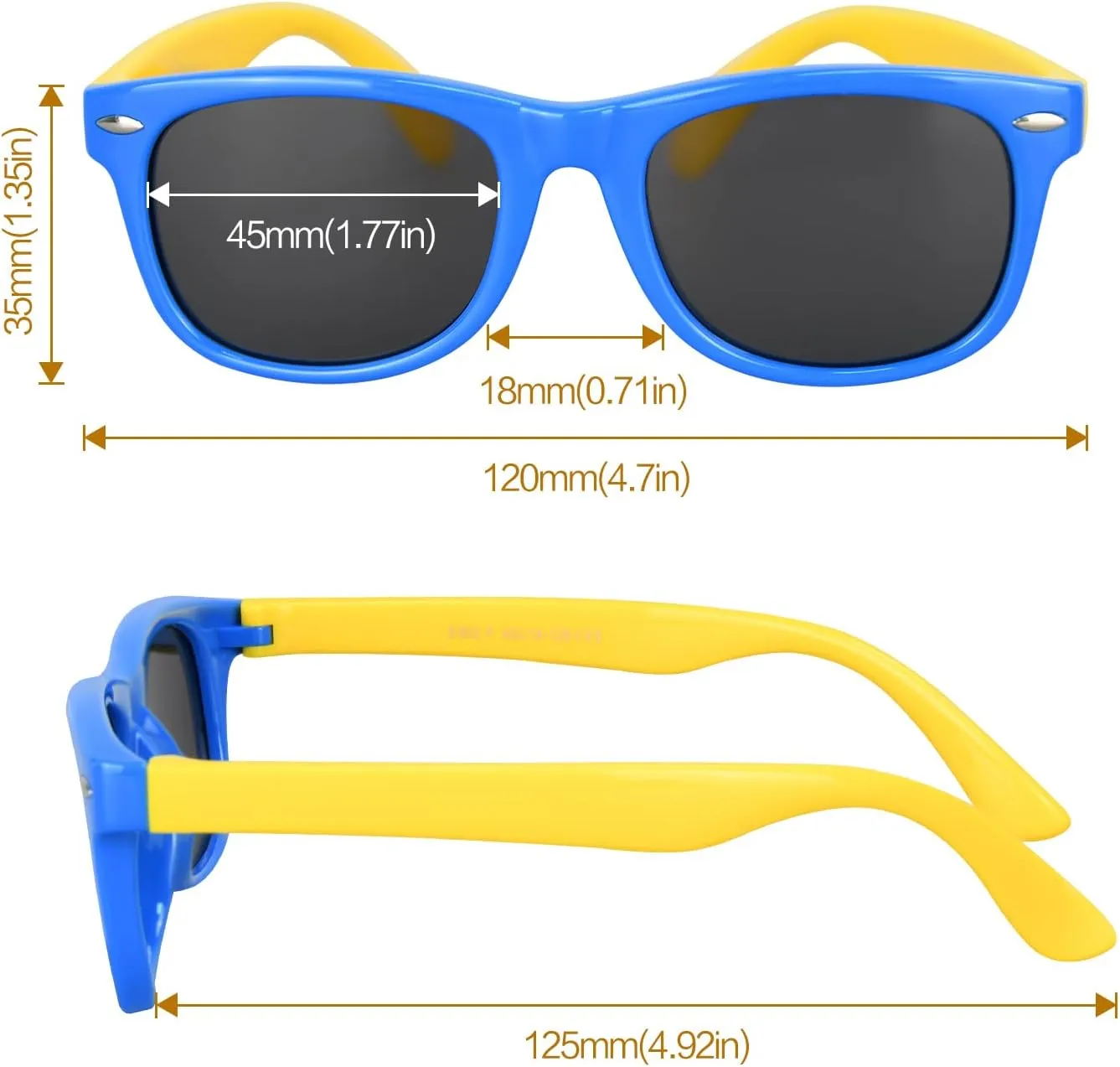 Kids Polarized Sunglasses, Toddler Sunglasses UV Protection Flexible Rubber Glasses Shades