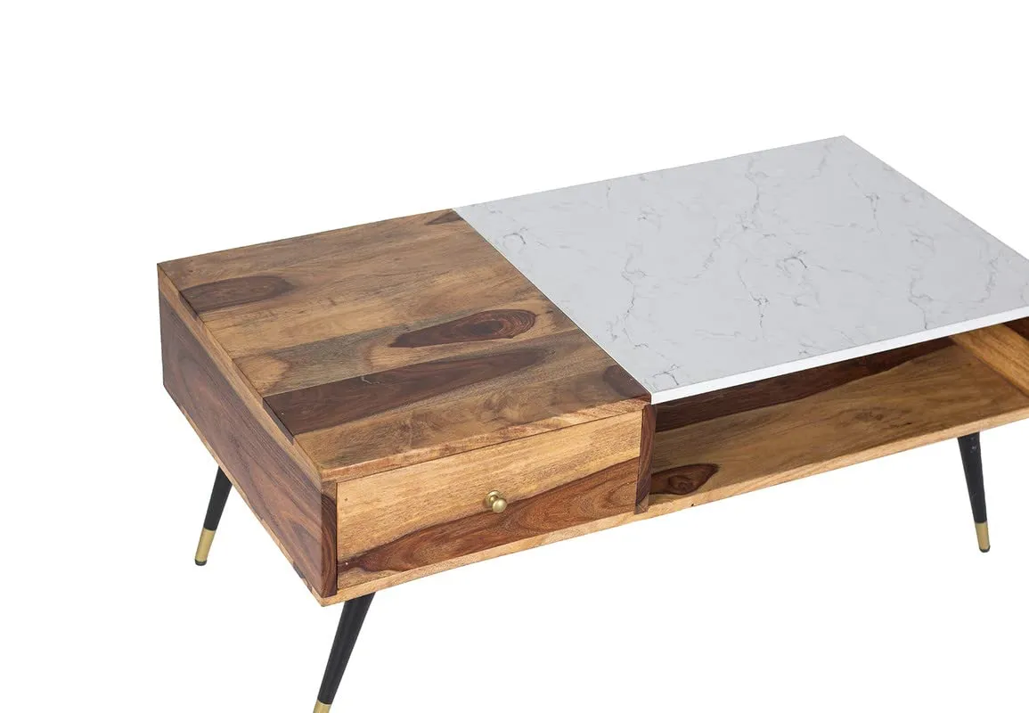 Kraft Bazaar Sheesham Wood Coffee Table | Center Table for Living Room | Centre Table for Living Room | Coffee Table for Living Room | Sheesham Wood Honey Finish