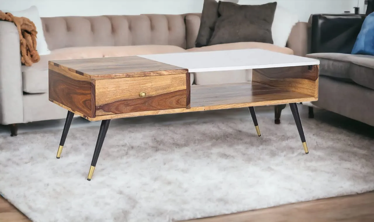 Kraft Bazaar Sheesham Wood Coffee Table | Center Table for Living Room | Centre Table for Living Room | Coffee Table for Living Room | Sheesham Wood Honey Finish