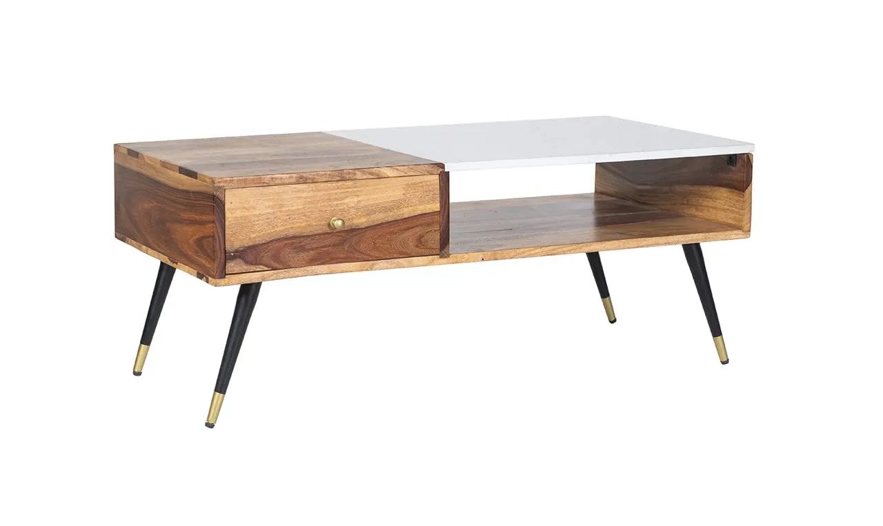 Kraft Bazaar Sheesham Wood Coffee Table | Center Table for Living Room | Centre Table for Living Room | Coffee Table for Living Room | Sheesham Wood Honey Finish