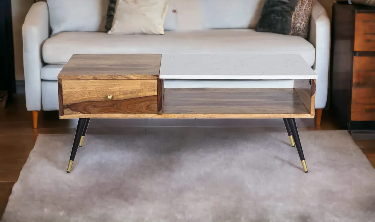 Kraft Bazaar Sheesham Wood Coffee Table | Center Table for Living Room | Centre Table for Living Room | Coffee Table for Living Room | Sheesham Wood Honey Finish