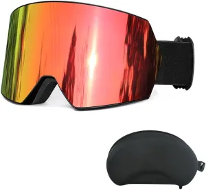 LESC Ski Goggles Anti-fog with UV400 Protection, HD OTG Design Snowboard Snow Skiing Goggles for Men Women Adult,Youth