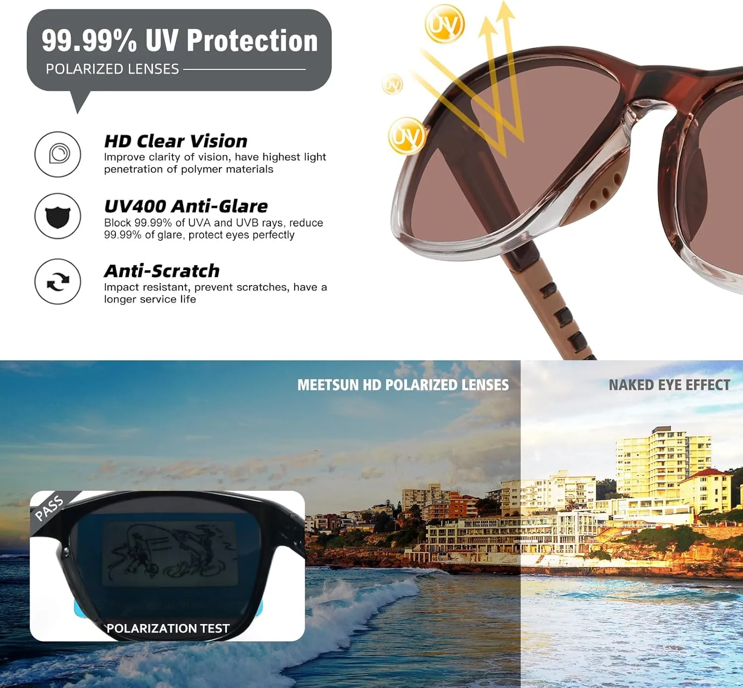 MEETSUN Polarized Sports Sunglasses for Women Men Driving Running Cycling Fishing Sun Glasses UV400 Protection