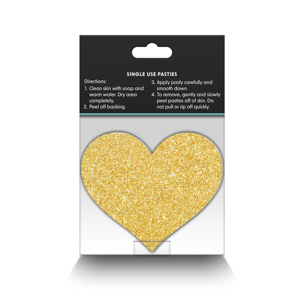 NS Novelties Pretty Pasties Hearts 2 Pack - Black & Gold