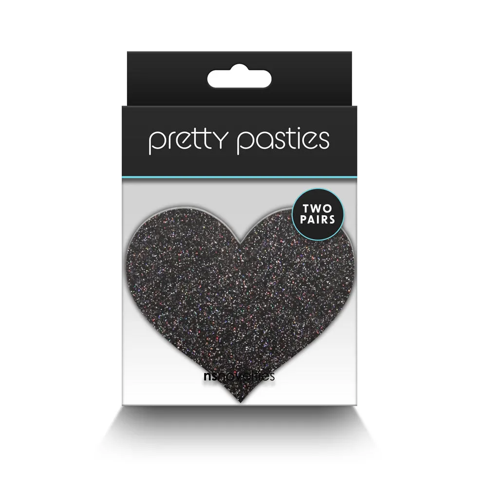 NS Novelties Pretty Pasties Hearts 2 Pack - Black & Gold