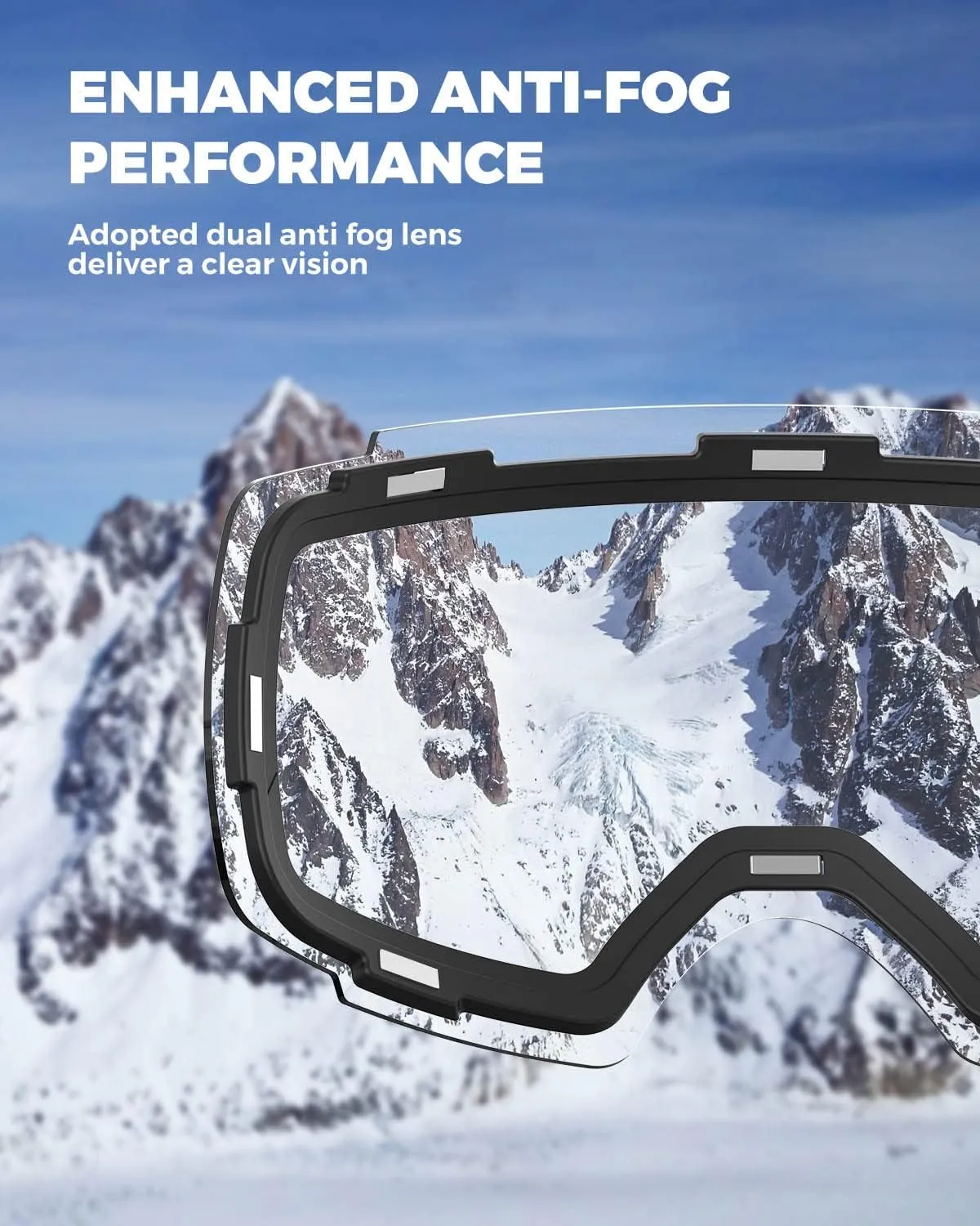OMID Ski Goggles, V1 Polarized Magnetic Lens Anti-fog Snow Goggles for Men Women